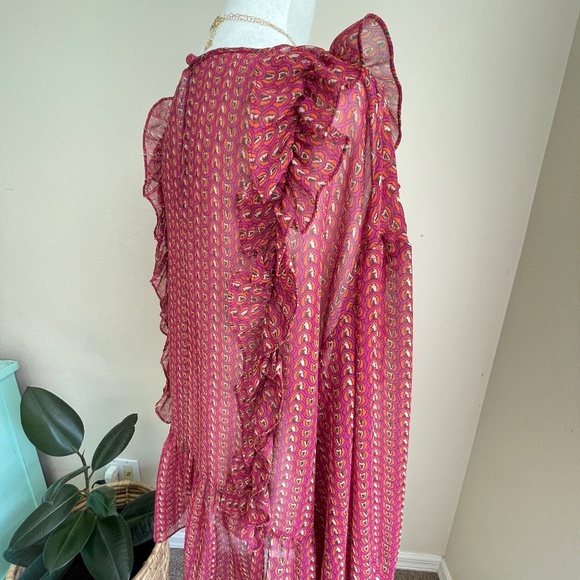 Misa Los Angeles ruffled blouse ANTHRO Anthropologie Size Medium EXCELLENT - Picture 5 of 10